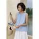 Migu blue wide shoulder strap sleeveless vest wears for women's summer thin loose vacation top base strap inner wear