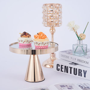 
New European style glass cake plate metal high-foot cake stand dessert plate breakfast plate dessert rack glass cake holder