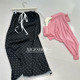 Polka dot lace lace skirt for women for elastic waist tied with streamers sweet niche A-line mid-length satin skirt summer
