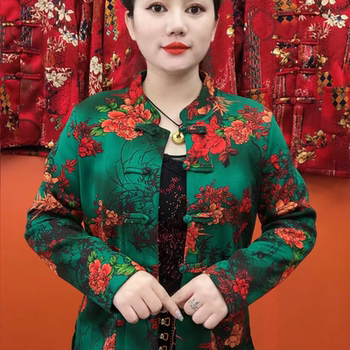 
2024 new autumn and winter velvet cardigan for middle-aged and elderly people