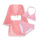 Foreign trade export girls split swimsuits sweet pink student girls triangle bikini big children's shirt swimsuit

