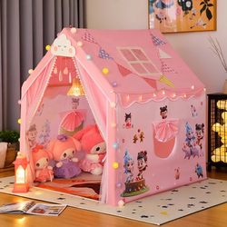Nezha Ao Bing Children's Tent Girl's Indoor Playhouse Pink Small House-Shaped Toy Princess House Small Tent