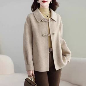 2025 Spring, Autumn and Winter New Short Style Double-Side Cashmere Coat Temperament Mom Loose Wool Wool Jacket