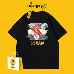 Dsraw Official Collaboration Men's and Women's Couple 2025 New Trendy Spring and Summer Loose Trendy Brand Tops Short-Sleeved T-Shirts