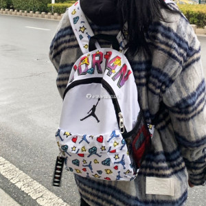 Jordan Flying Man Jordan Mini Children's and Women's Sports Outdoor Full Print Backpack Backpack DZ3755-100