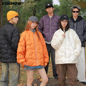 
VIISHOW baseball collar cotton coat men's 2025 new couple's solid color coat autumn and winter windproof warm cotton coat