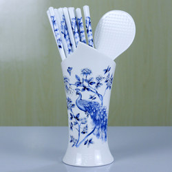 Jingdezhen Jinglin Bone China Ceramic Chopsticks, High-End Anti-Mold Tableware, Household High-Temperature Resistant Antibacterial Chopsticks, Easy to Clean and Non-Slip