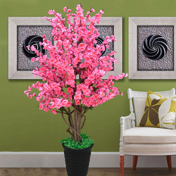 Peach blossom tree large indoor floor-standing simulated plant