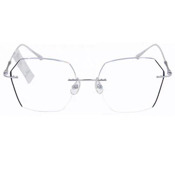 
Helen Keller transparent rimless diamond edge glasses K1005 customizable color-changing anti-blue light lenses
