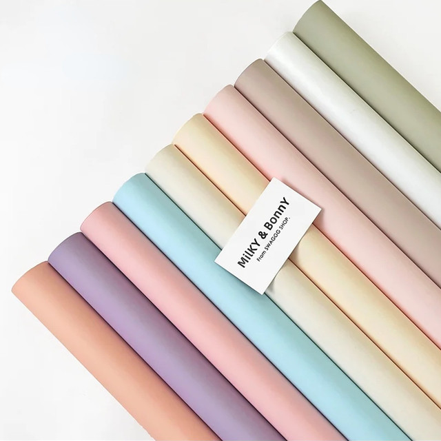 Korean first love solid color paper light luxury flower bouquet wrapping paper high-end OPP ...