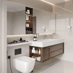 Bathroom new Chinese style hand wash basin toilet extension slate plate ceramic seamless integrated basin bathroom cabinet combination