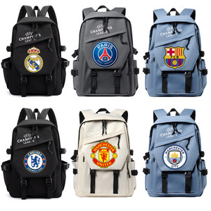 
Champions League backpack fashion trend Real Madrid Barcelona Paris Grand Backpack Student schoolbag men's Manchester City Manchester United football bag