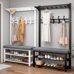 Simple Shoe-Changing Bench, Entryway Household Coat Rack, Floor-Standing Foyer Storage Rack, Integrated Multifunctional Coat Rack for the Foyer