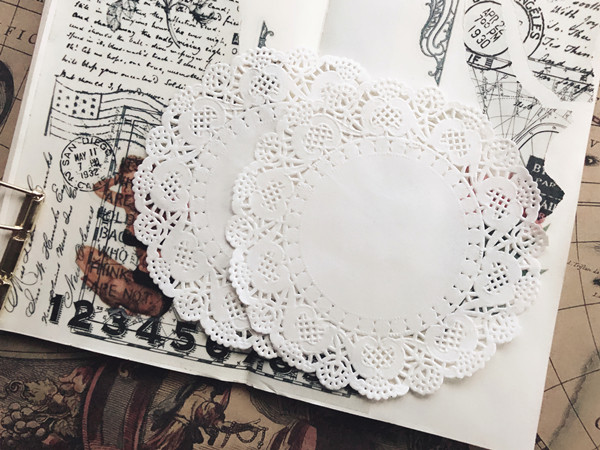 Junk journal retro journal material sulfuric acid paper stickers old newspaper pages lace pad mixed pack