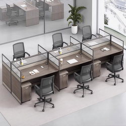 Screen Staff Desk 4-Person Desk Modern Office Desk and Chair Combination Deck Computer Desk