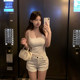 Ruoyu customized wan sling 2.0 large U vest with bra with chest pad sexy outerwear suspender top for women
