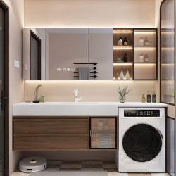 Simple Washing Machine Washbasin Integrated Cabinet Combination Bathroom Cabinet Balcony Bathroom Washbasin Hand Washbasin Cabinet