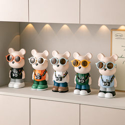 Violent Bear Piggy Bank Cartoon Creative Modern Living Room Trendy Decoration Simple Home Tv Cabinet Ceramic Ornament