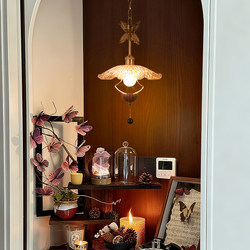 French Mid-Century Style Restaurant Bar Chandelier, Retro Cream Style, Creative and High-End Bedroom Entrance Eye-Protecting Chandelier