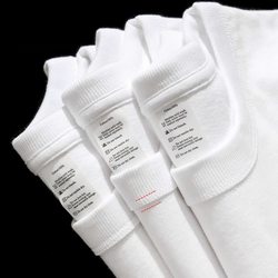 Three-Thread Fabric! Does Not Deform Even after Long Washing! 300g Heavyweight Pure Cotton White Short-Sleeve T-Shirt for Women, Loose Half-Sleeve Inner Wear for Men