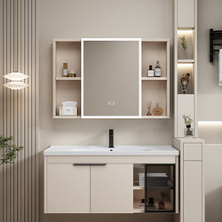 Honeycomb Aluminum Smart Bathroom Cabinet Combination Bathroom Sink Washbasin Cabinet Ceramic Integrated Basin Bathroom