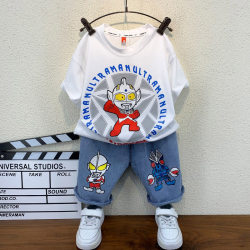 Ultraman Boys' T-Shirt Short-Sleeve 2026 New Children's Clothing Summer Set Trendy Baby Summer Outfit Boys' Clothes