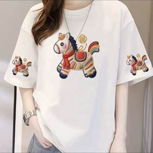 
Men and women same style pure cotton short-sleeved couple wear parent-child wear 2026 summer short-sleeved T-shirt top round neck T-shirt