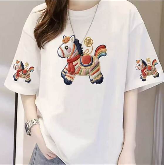 
Men and women same style pure cotton short-sleeved couple wear parent-child wear 2026 summer short-sleeved T-shirt top round neck T-shirt