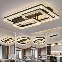 Italian-Style Light Luxury Living Room Lamp 2026 New Model Ice Crack Pattern Dining Room Chandelier Crystal Ceiling Lamp Zhongshan Lighting Fixtures for the Whole House