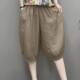 Bloomers for women, small ice silk cotton linen elastic high waist five-point shorts for women, new summer loose harem pants trendy