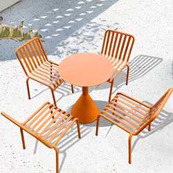 Trendy Minimalist Outdoor Table and Chair Set for Gardens, Courtyards, Sales Offices, Open-Air Bars, Balconies, and Outdoor Milk Tea Shops