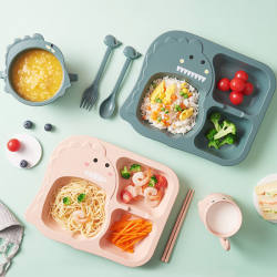 All-in-one cartoon anti-fall infant food supplement tableware set