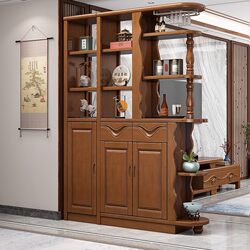 Solid Wood Entryway Cabinet, Partition Cabinet, Living Room Wine Cabinet, Hallway Cabinet Facing the Entrance, Shoe Cabinet with Storage for Home Entrance