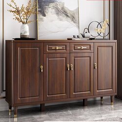 Yangman Shoe Cabinet for Home Entrance, New Chinese-Style Storage Cabinet, Integrated Wall-Mounted Solid Wood Entryway Cabinet, Latest Model, Minimalist Design