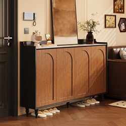 Wangkabe Vintage-Style Slate Entryway Shoe Cabinet and Storage Cabinet Integrated Against the Wall at the Entrance, New Model Shoe Rack for Entryway