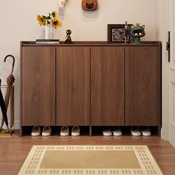 Yangman Solid Wood Shoe Cabinet for Entryway, Large Capacity Wall-Mounted Storage Cabinet for Home Entrance