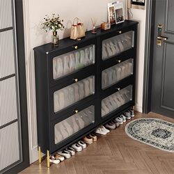 Yangman French-Style Retro Ultra-Thin Flip-Top Shoe Cabinet for Home Entrance, Indoor New Model 2026 Hot-Selling Entryway Cabinet Integrated