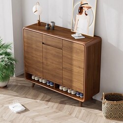 Yangman Large-Capacity Multi-Layer Shoe Cabinet 2024 New Popular Model for Home Entrance, Simple Modern Solid Wood Entryway Cabinet Integrated