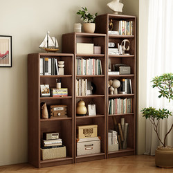 Wangkabe Solid Wood Multi-Layer Bookshelf Home Floor-Standing Storage Cabinet Storage Rack Living Room Standing Cabinet Bedroom Integrated Bookcase Storage