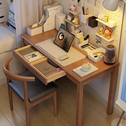 Wangkabe Solid Wood Desk for Home Use, Simple Office Computer Desk, Rectangular Bedroom Student Study Desk for Small Apartments