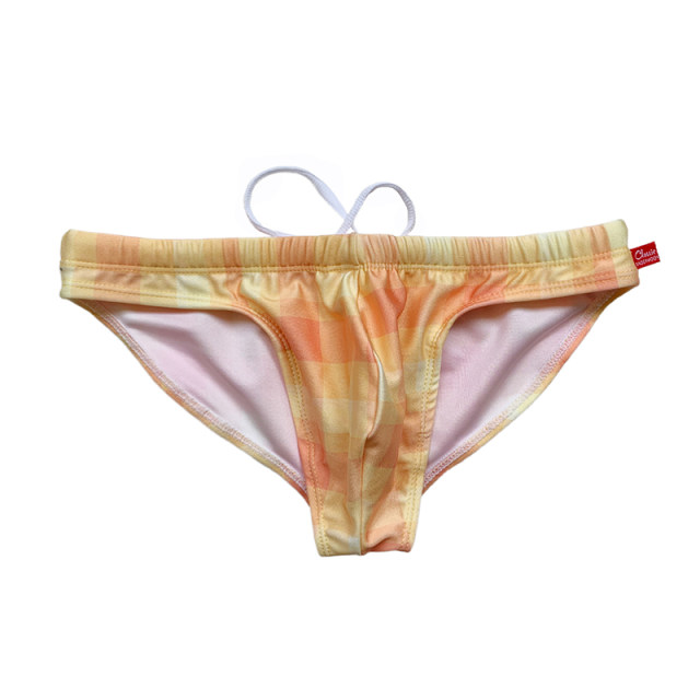 [Clearance] Men's Sexy Printed Low-Rise Swim Trunks with Drainage Line, Men's Triangle Swim Briefs