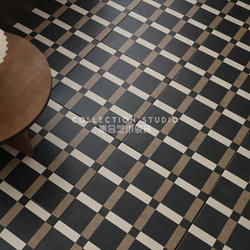 Medieval Style Black Checkered Mosaic Retro Tiles Hotel B&B Restaurant Coffee Shop Kitchen Antique Floor Tiles