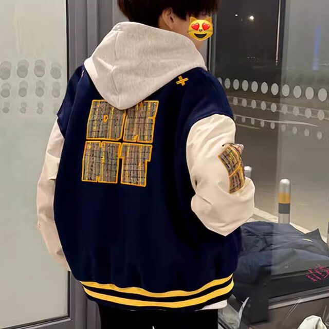 American retro embroidered contrasting baseball uniform jacket men's 2024 new autumn couple niche trendy jacket top
