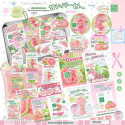 No Attribute Red Heart Guava Cultural Creative Set Folding Sealing Sticker Card Packaging Material Set Packaging Card Head Card Back