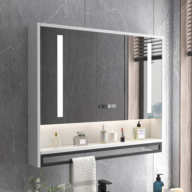 Smart bathroom mirror cabinet wall-mounted with backlight anti-fog ...