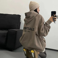 New Autumn and Winter Fog Heavyweight Essentials Double-Line Hooded Sweatshirt Women's Trendy High Street Jacket Unisex Couple Wear