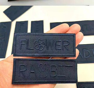 
Long square embroidery cloth patch navy blue letter patch men's clothes pants down jacket repair hole patch