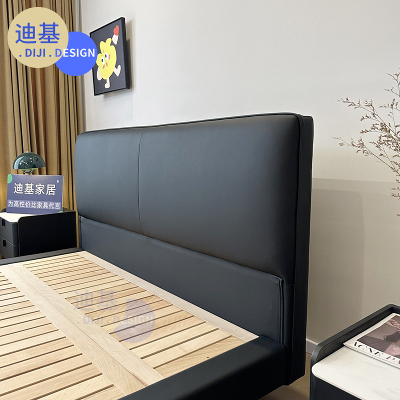 Кожаная подвесная кровать Dicky Home — итальянская минималистская кожаная кровать, двуспальная кровать, маленькая квартира
