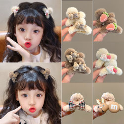 Children's Hair Clips, Girls' Hair Clips, Side Clips, Cute Plush Hairpins, Hair Accessories, Girls' Forehead Bangs Clips, Headwear