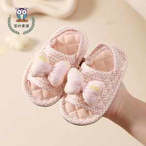 
New pure cotton fabric cute cartoon children's slippers Spring and Autumn Indoor Thickened Non-slip Silent Floor Thickened